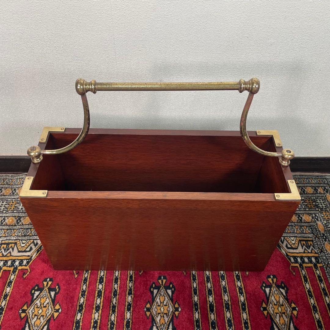 sauer マホガニー 真鍮 ヴィンテージ マガジンラック ドイツ製 収納 希少