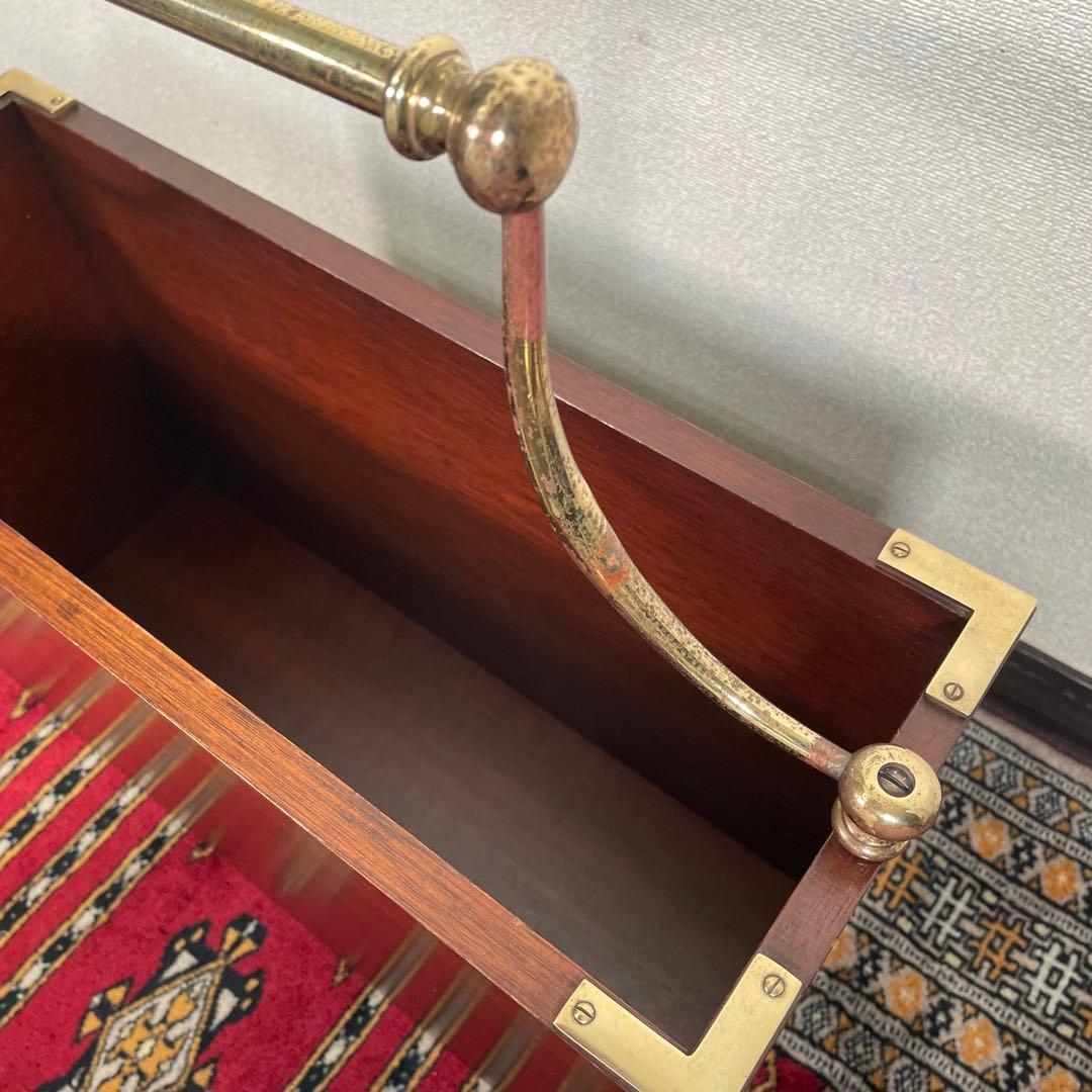 sauer マホガニー 真鍮 ヴィンテージ マガジンラック ドイツ製 収納 希少