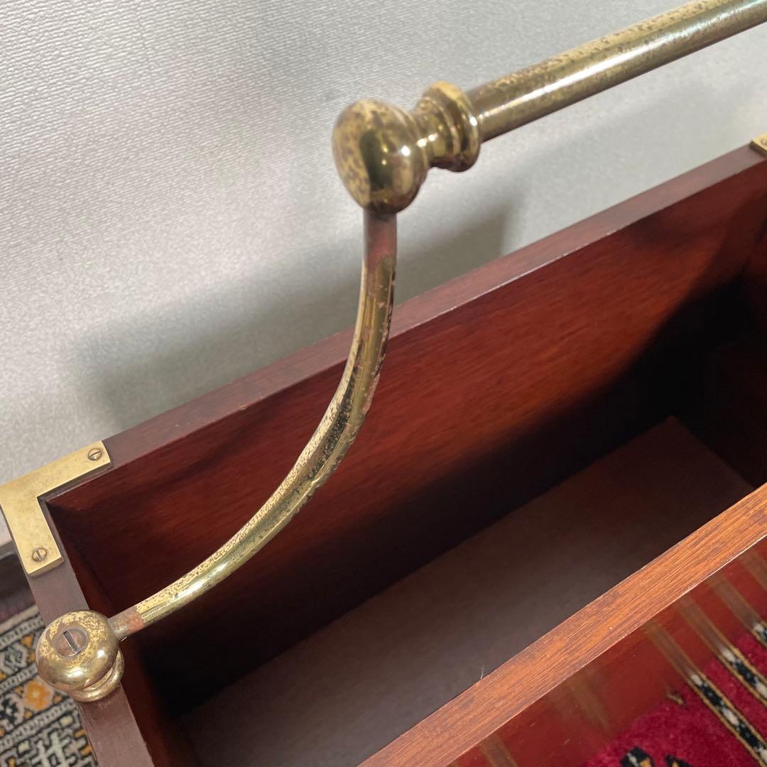 sauer マホガニー 真鍮 ヴィンテージ マガジンラック ドイツ製 収納 希少