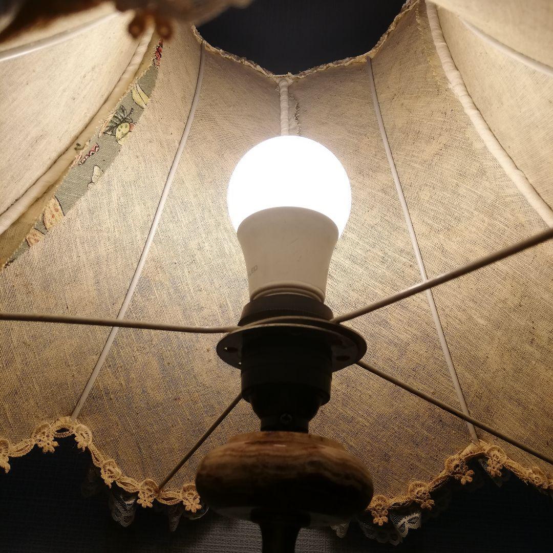 M●希少 アンティークテーブルランプ　オニキス　大理石　レトロ