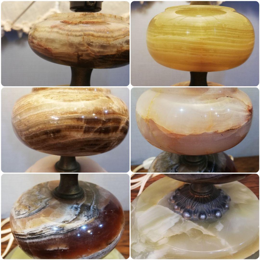 M●希少 アンティークテーブルランプ　オニキス　大理石　レトロ