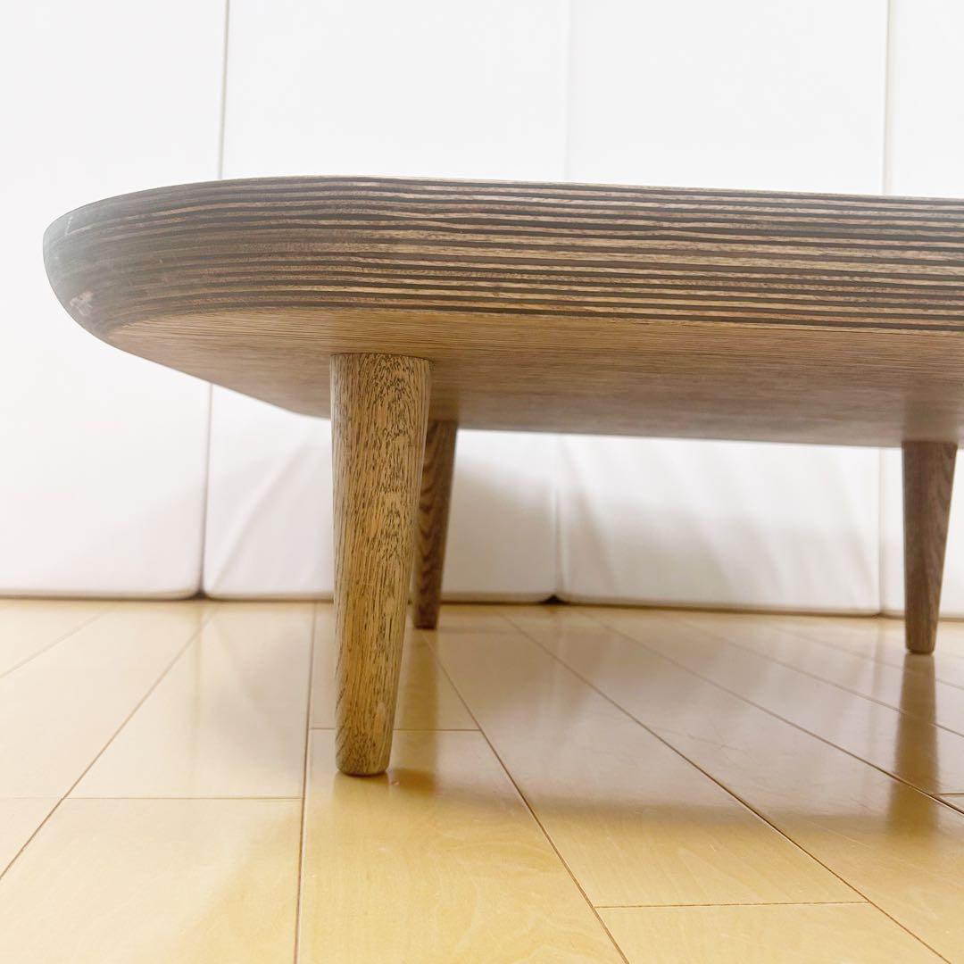 オーク無垢材　ローテーブル　天然木　ちゃぶ台　プライウッド　変形スクエア　角丸
