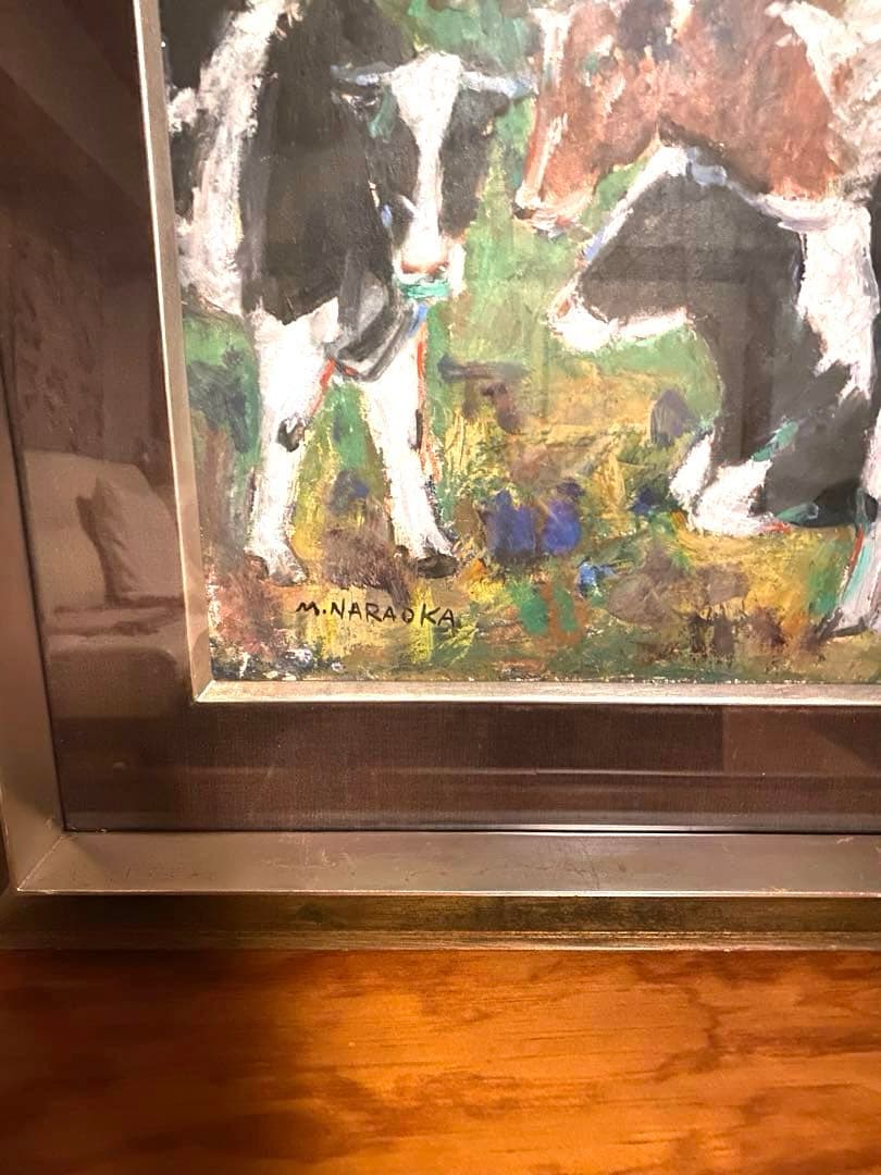 女優・奈良岡朋子の父 作家 奈良岡正夫 絵画 代表とも言える牛 - メルカリ