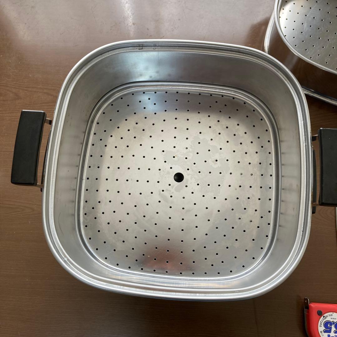 ステンレス　３段蒸し器