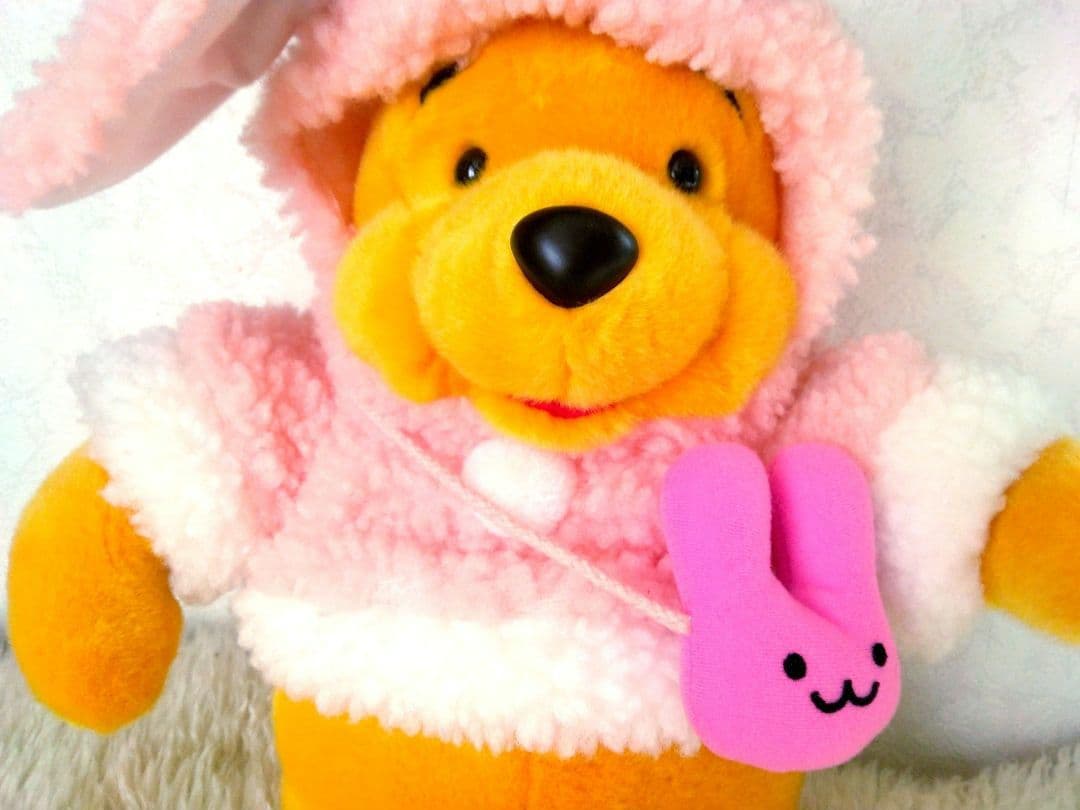 激レア レトロ バニー着ぐるみ くまのプーぬいぐるみディズニー当時物