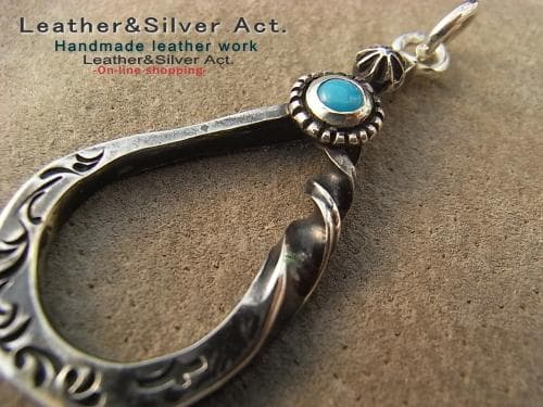 ターコイズ シルバー925　スタッズスター グラスホルダーストラップ　ネックレス