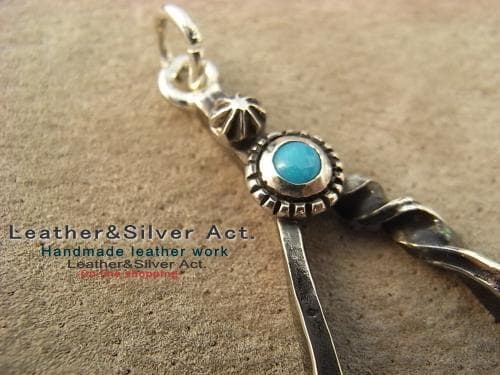 ターコイズ シルバー925　スタッズスター グラスホルダーストラップ　ネックレス