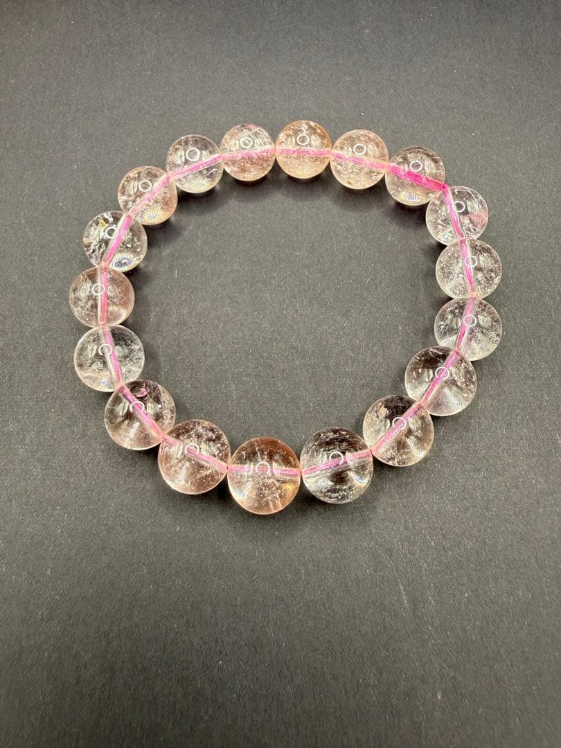 天然石 ピンクサゲニティッククォーツ ブレスレット （内周・15cm）④