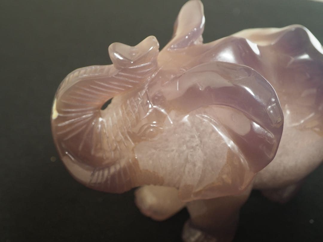 瑪瑙 ジオード 象の置物