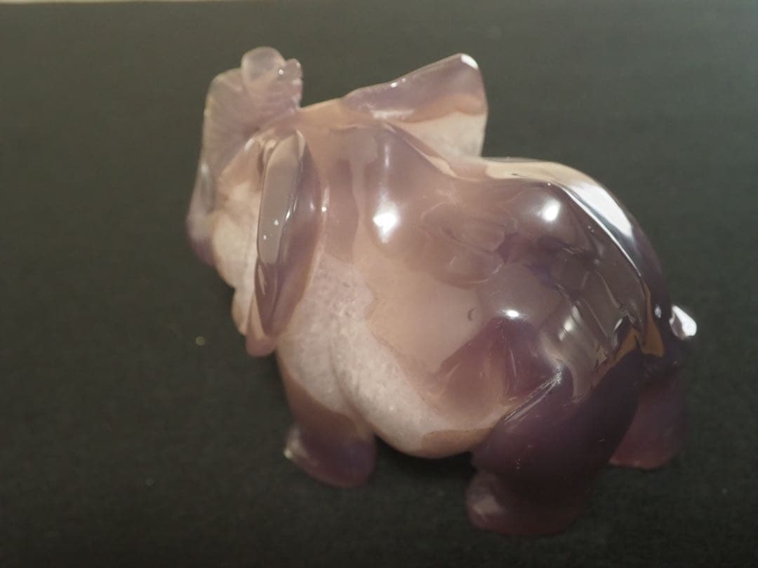 瑪瑙 ジオード 象の置物