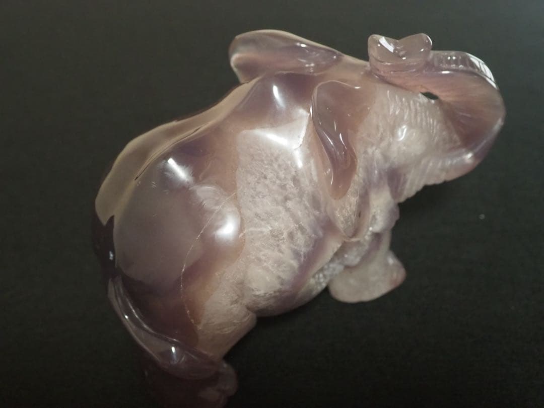 瑪瑙 ジオード 象の置物