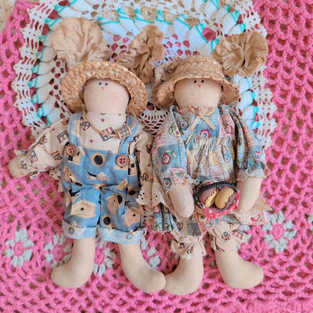 カントリードール/ハンドメイド/うさぎ/人形/イースター/カントリー