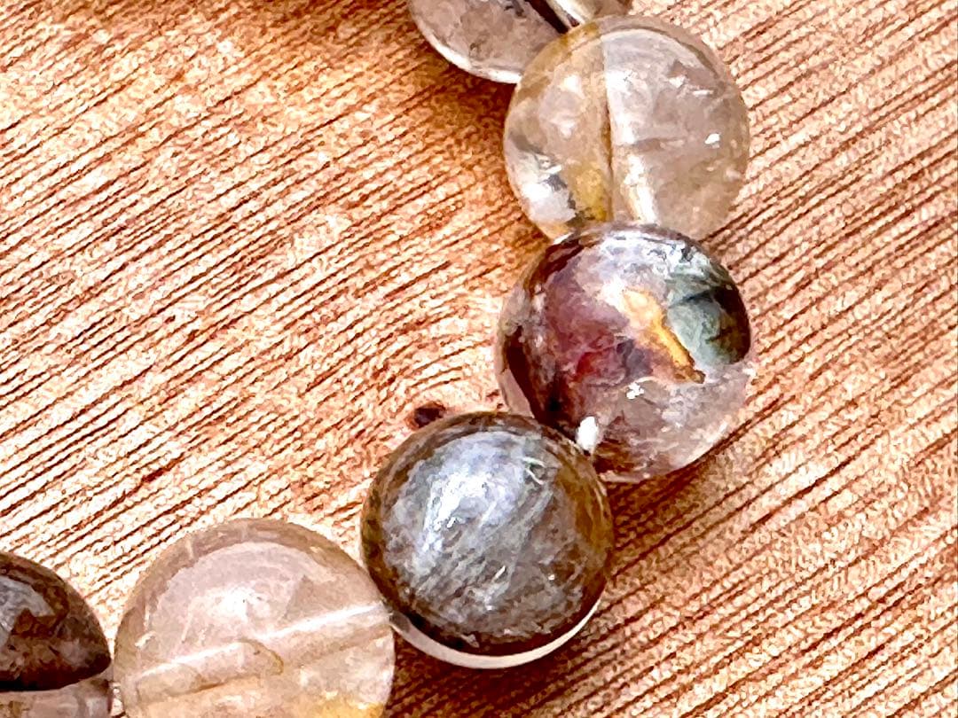 大玉美品！　ライモナイトデンドリティックインクォーツブレス　15mm