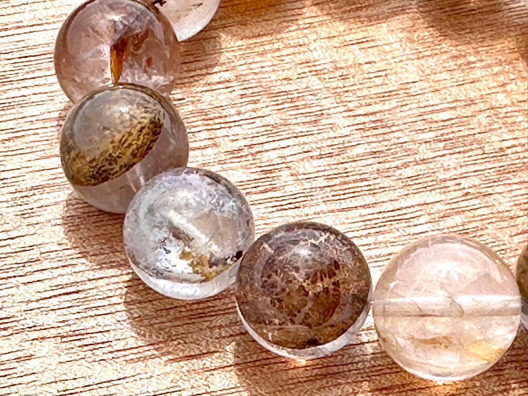 大玉美品！　ライモナイトデンドリティックインクォーツブレス　15mm