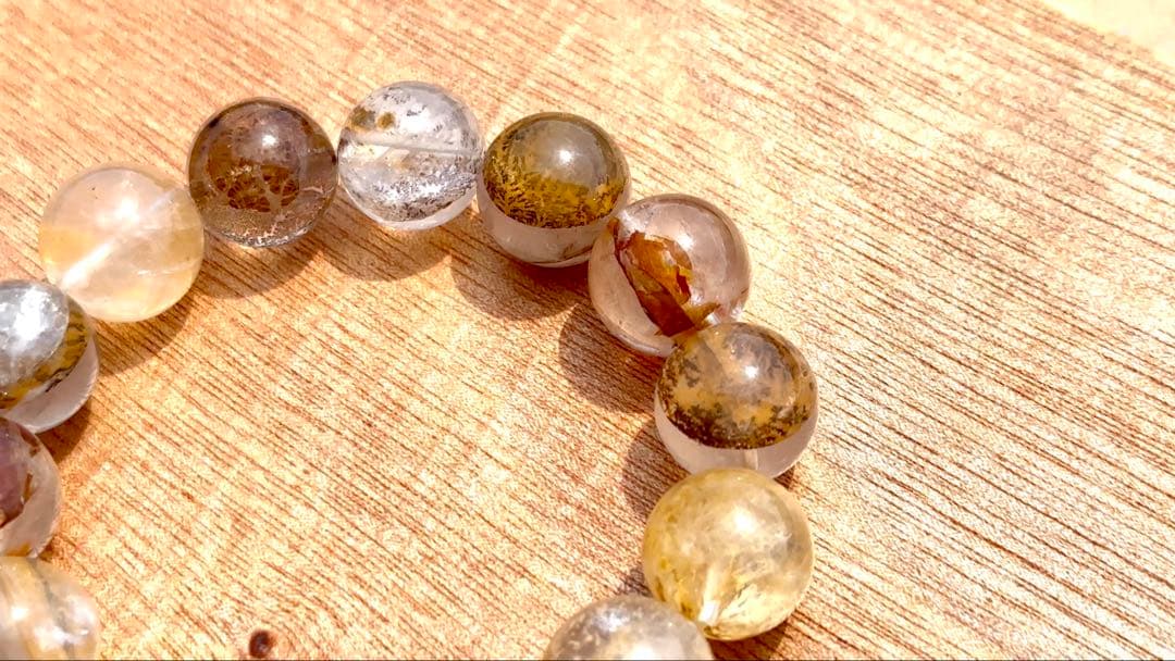 大玉美品！　ライモナイトデンドリティックインクォーツブレス　15mm