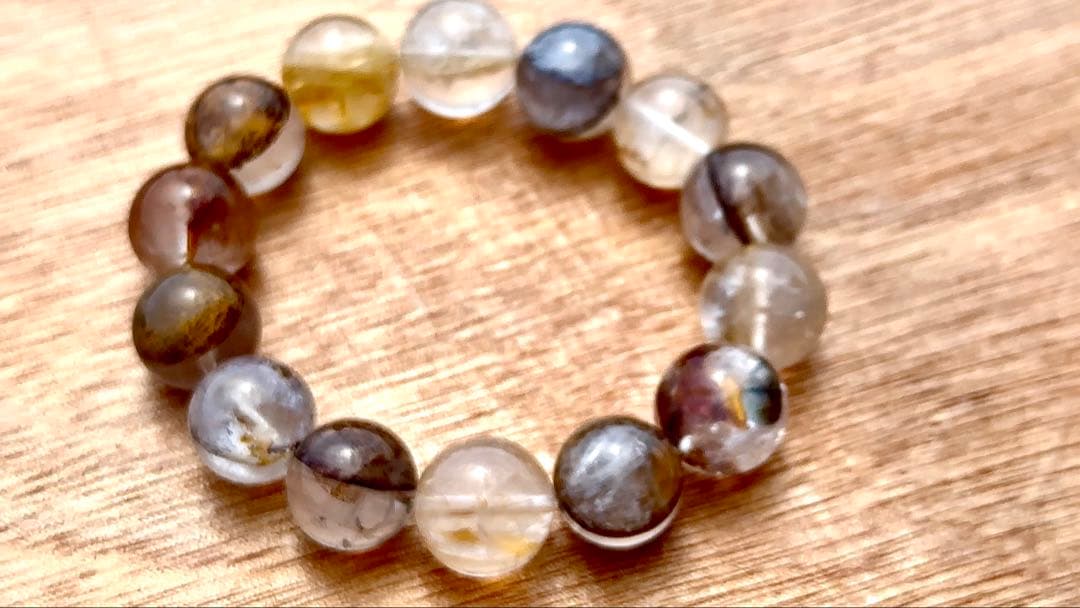 大玉美品！　ライモナイトデンドリティックインクォーツブレス　15mm