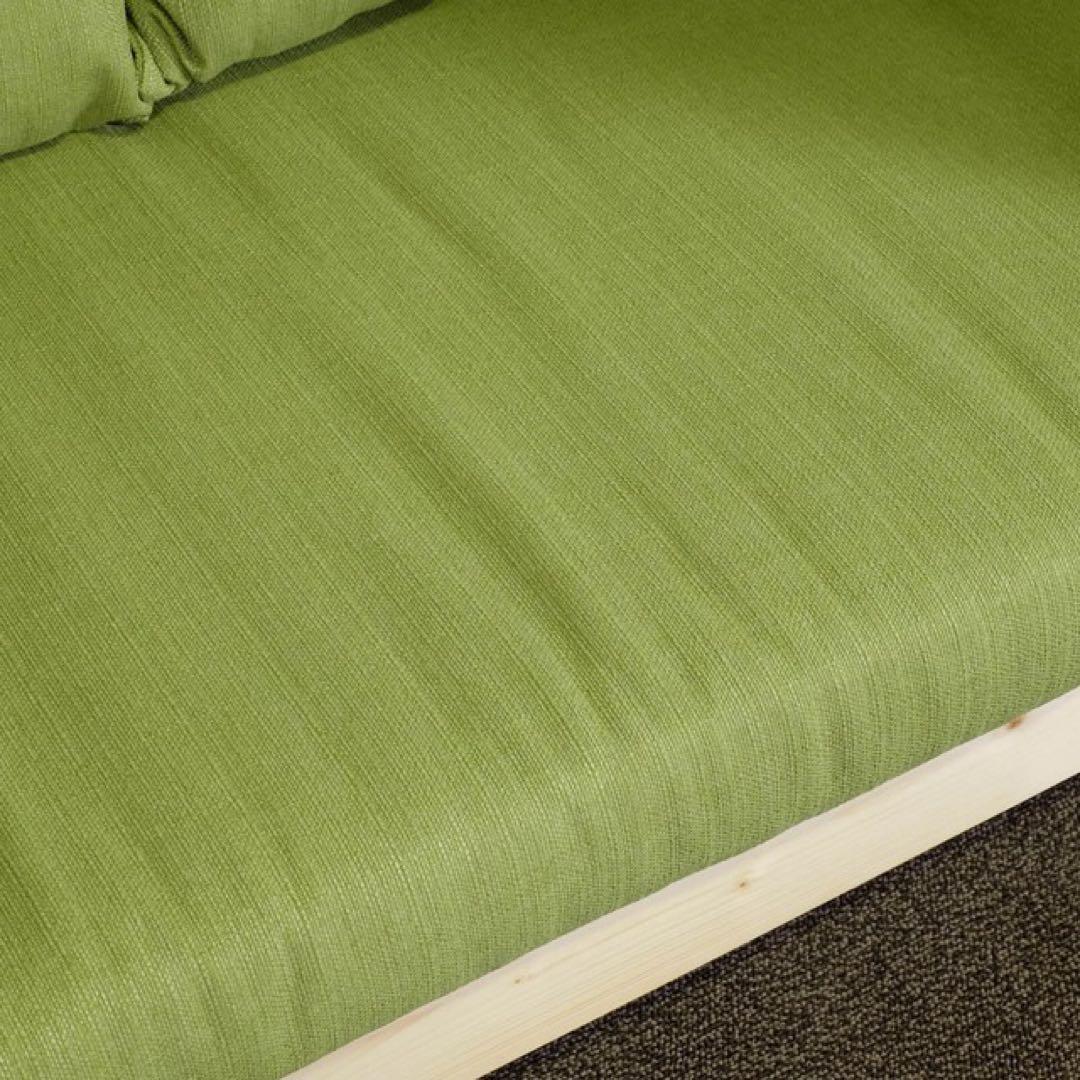 H 新品 北欧 パイン材 ソファベッド すのこ グリーン 緑 ソファ カントリー