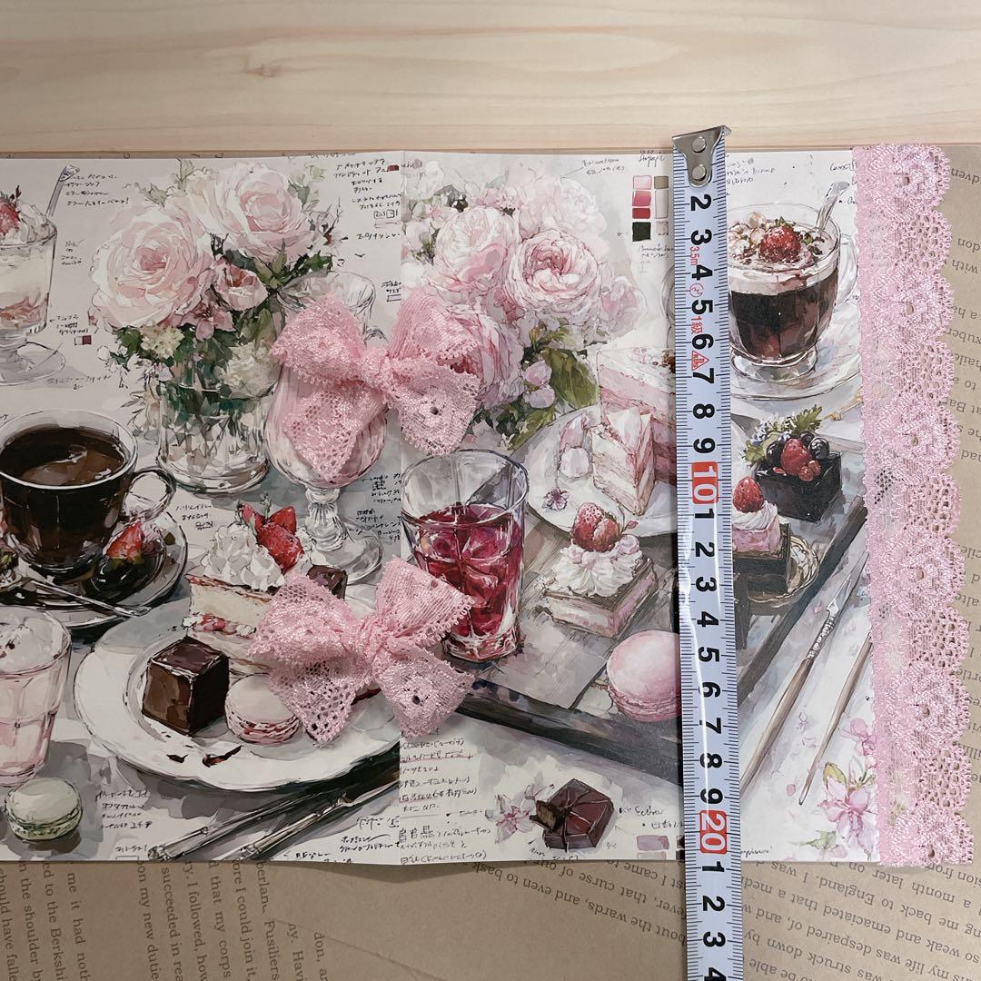 スイーツデザイン レース付き手作りノート コラージュ帳 ジャンクジャーナル雑記帳