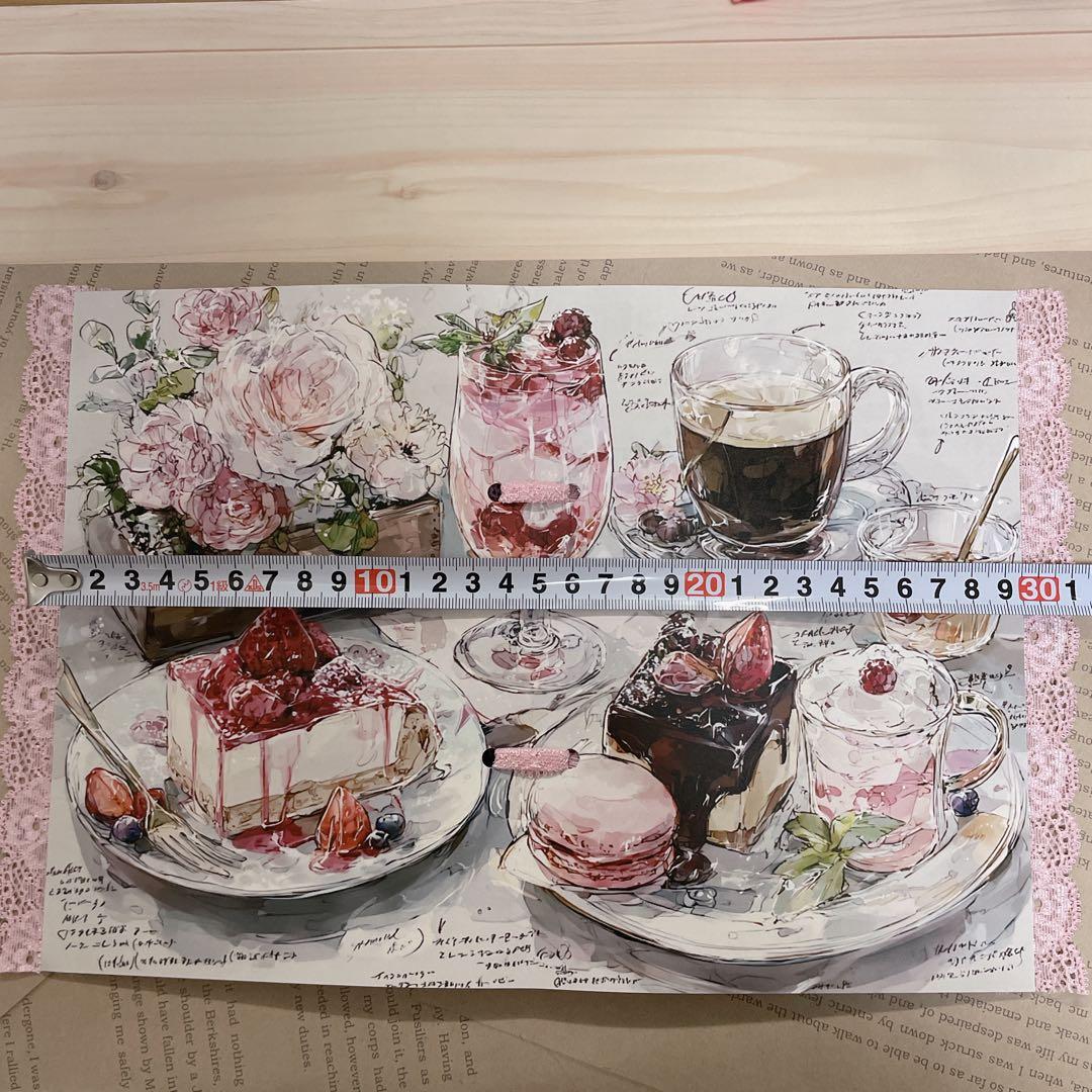 スイーツデザイン レース付き手作りノート コラージュ帳 ジャンクジャーナル雑記帳