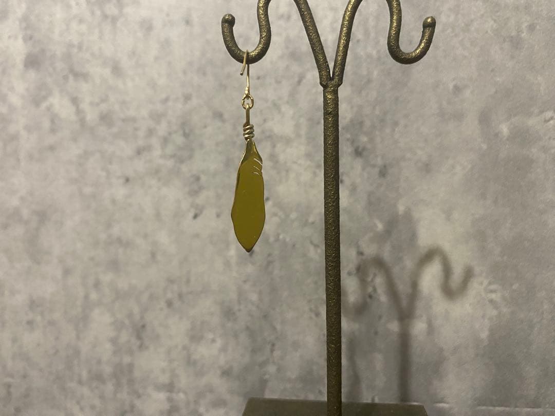 真鍮 フェザー ピアス ネックレス ハンドメイド アクセサリー