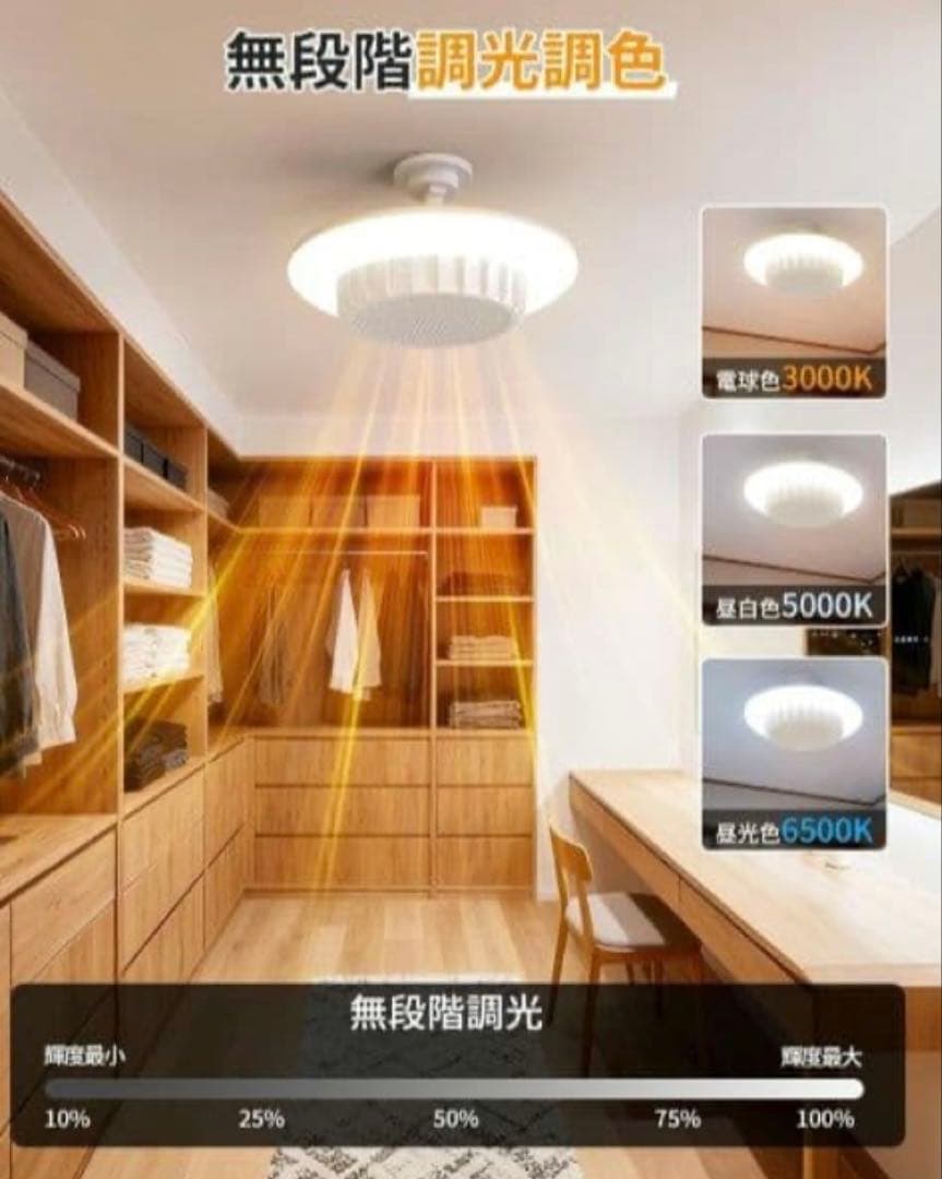 天井取り付け型ファンヒーター一体型LEDライト 暖房照明器具