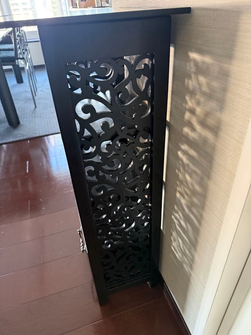 木製ラック 引き出し付き ダークブラウン インドネシア製