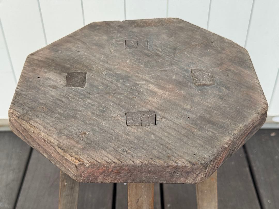 アンティーク ヴィンテージ 古道具 木製 八角形 スツール 昭和レトロ