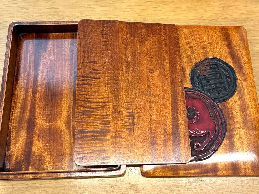 烏城彫 硯箱 文箱 木箱 岡山県漆工芸品 - メルカリ