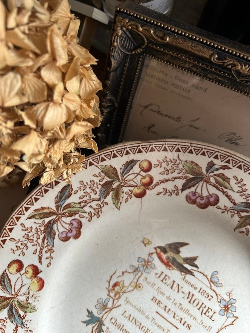 フランスアンティーク ショワジールロワ ツバメ 小鳥 鳥 さくらんぼ