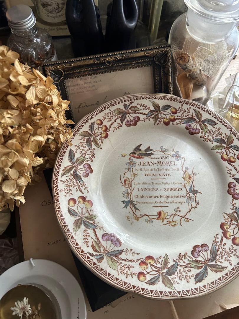 フランスアンティーク ショワジールロワ ツバメ 小鳥 鳥 さくらんぼ