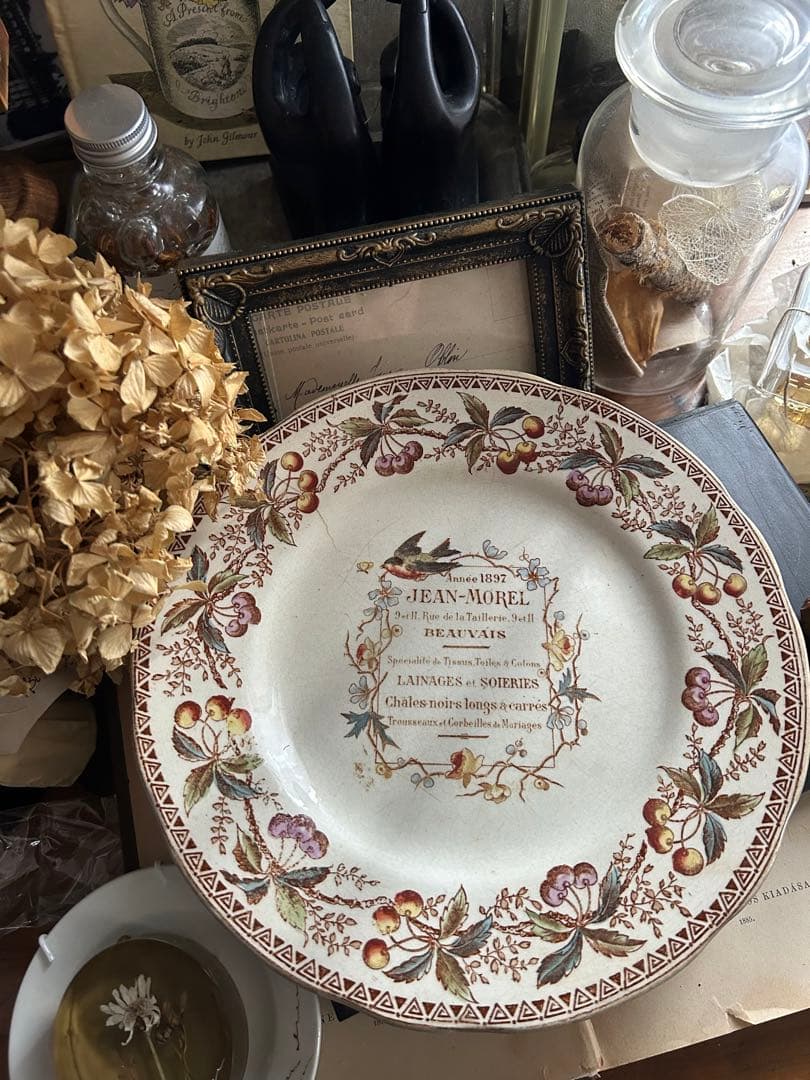 フランスアンティーク ショワジールロワ ツバメ 小鳥 鳥 さくらんぼ