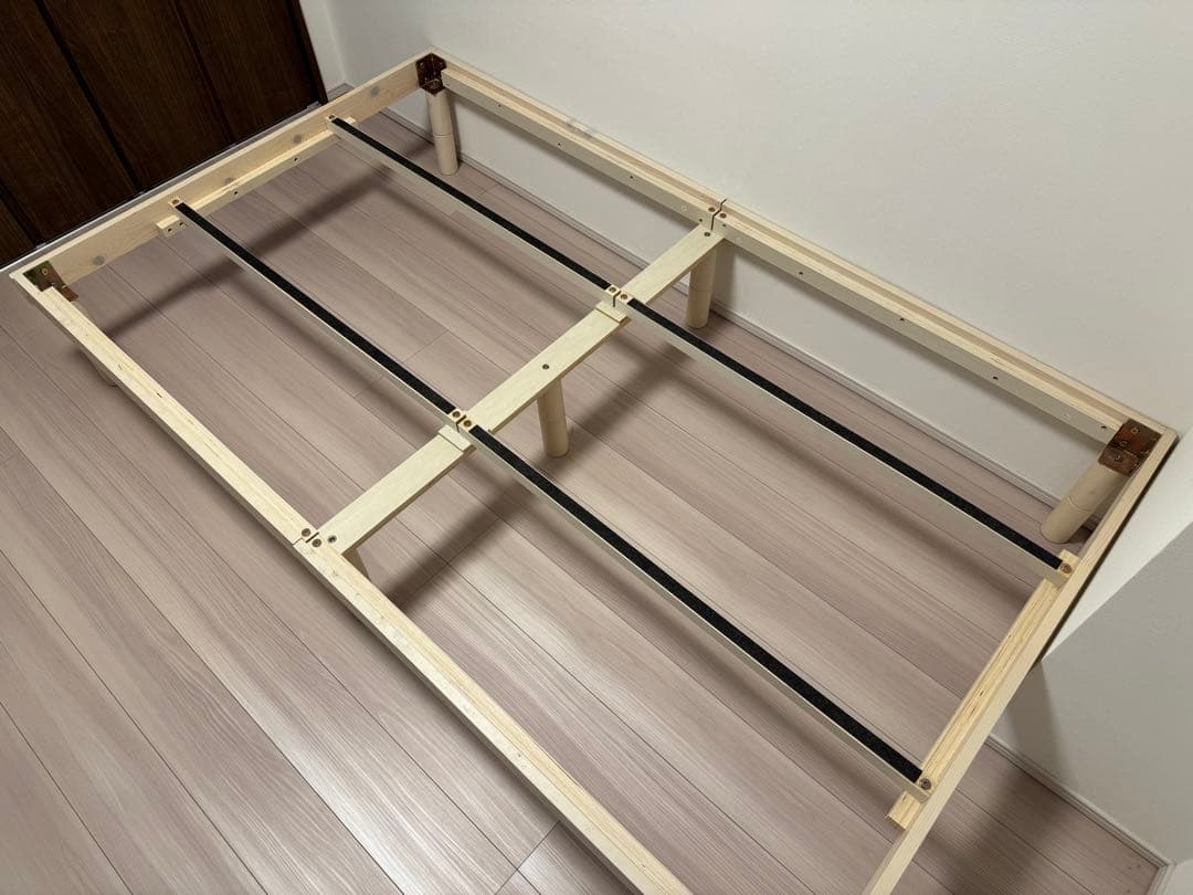 【3段階高さ調節可能】すのこベッドフレーム(セミダブル) 120×200×34