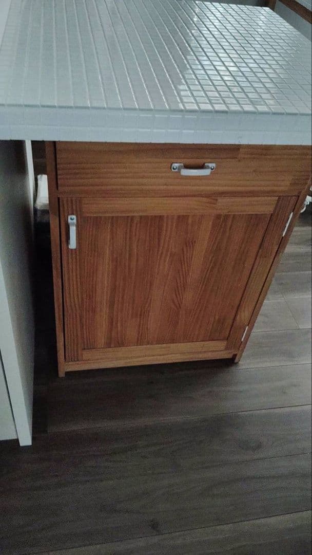 MOMO NATURAL 木製キッチンカウンター タイル天板付き