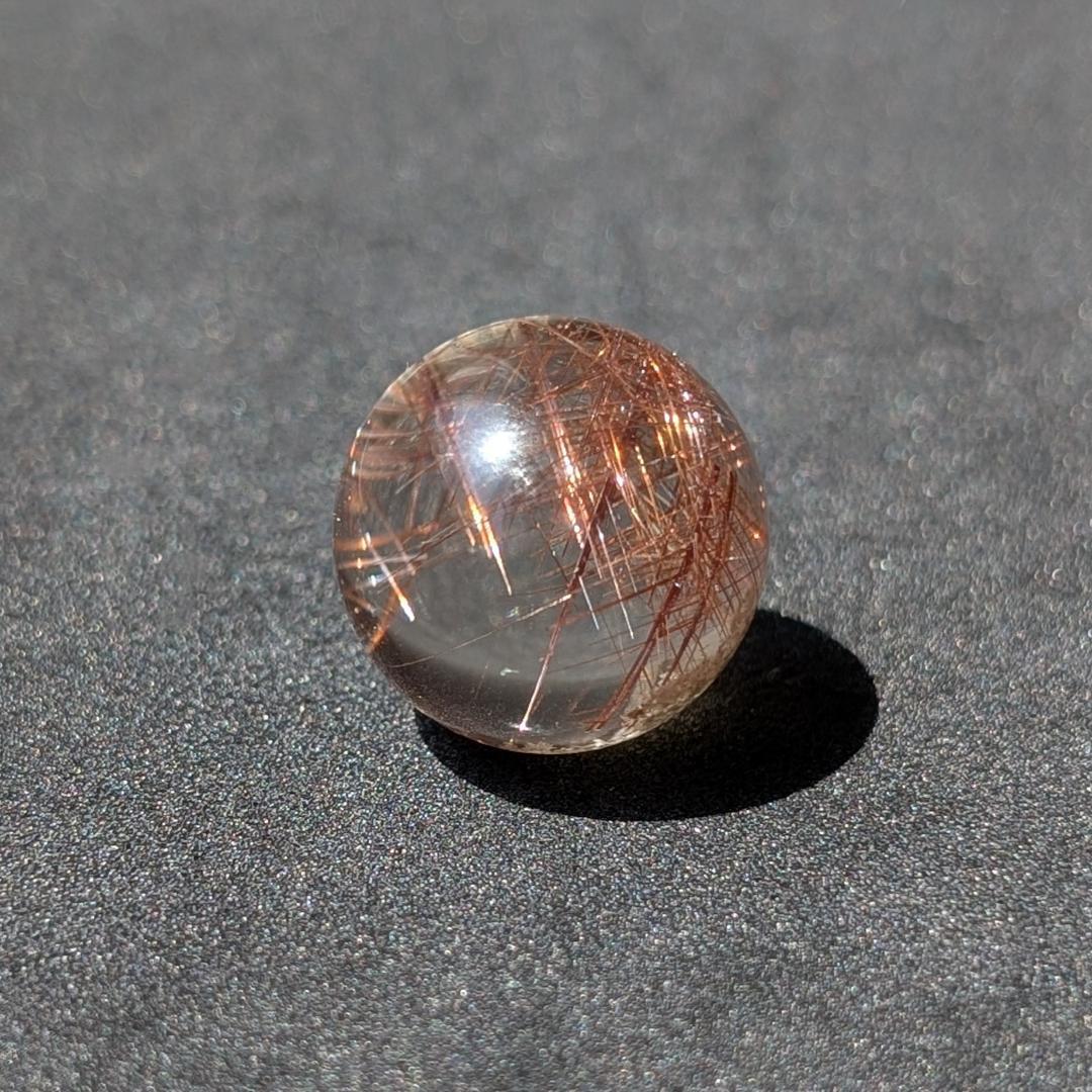 一点物 金運上昇 オブジェ 十字架内包 ブロンズルチル スフィア 16.5mm