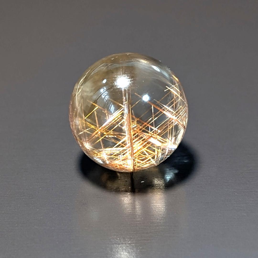 一点物 金運上昇 オブジェ 十字架内包 ブロンズルチル スフィア 16.5mm