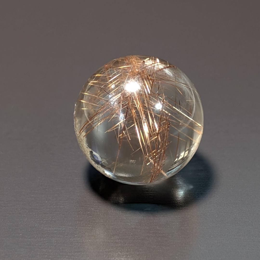 一点物 金運上昇 オブジェ 十字架内包 ブロンズルチル スフィア 16.5mm