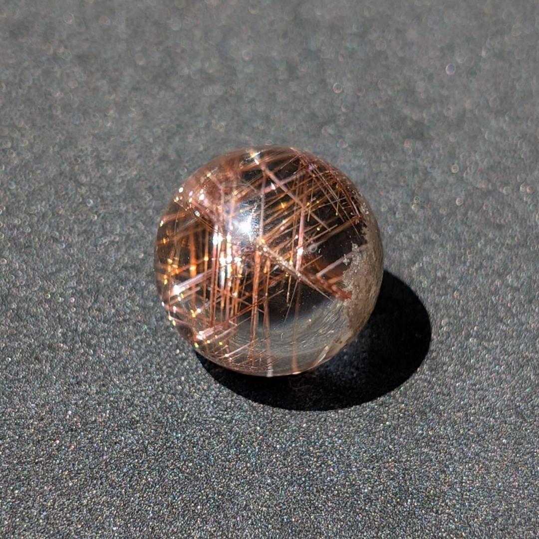 一点物 金運上昇 オブジェ 十字架内包 ブロンズルチル スフィア 16.5mm