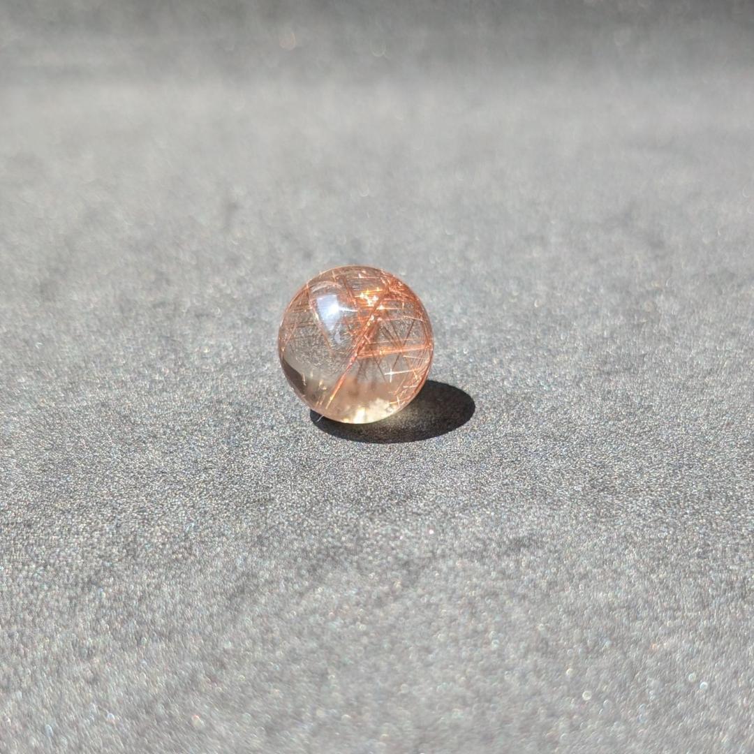 一点物 金運上昇 オブジェ 十字架内包 ブロンズルチル スフィア 16.5mm