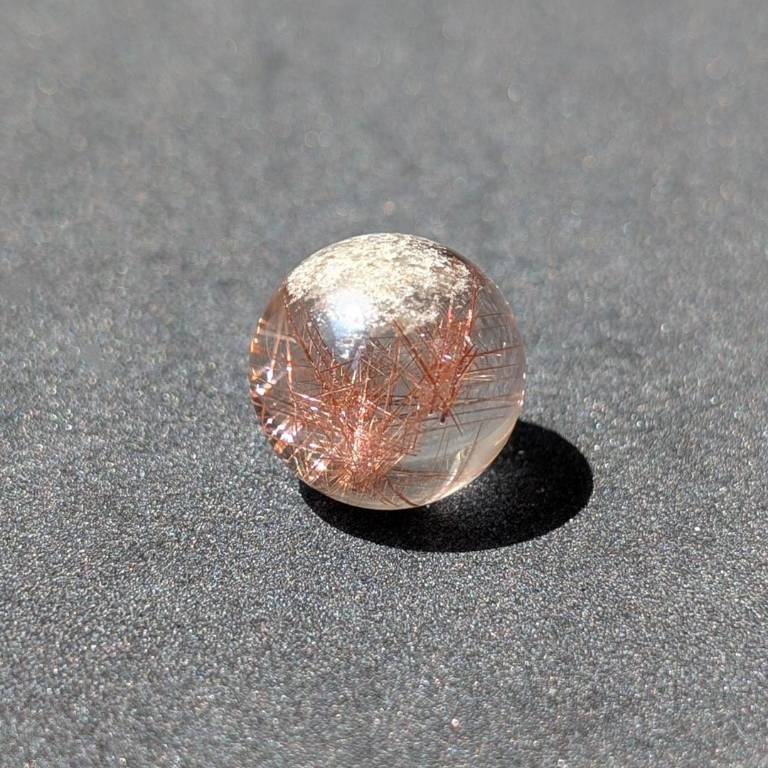 一点物 金運上昇 オブジェ 十字架内包 ブロンズルチル スフィア 16.5mm