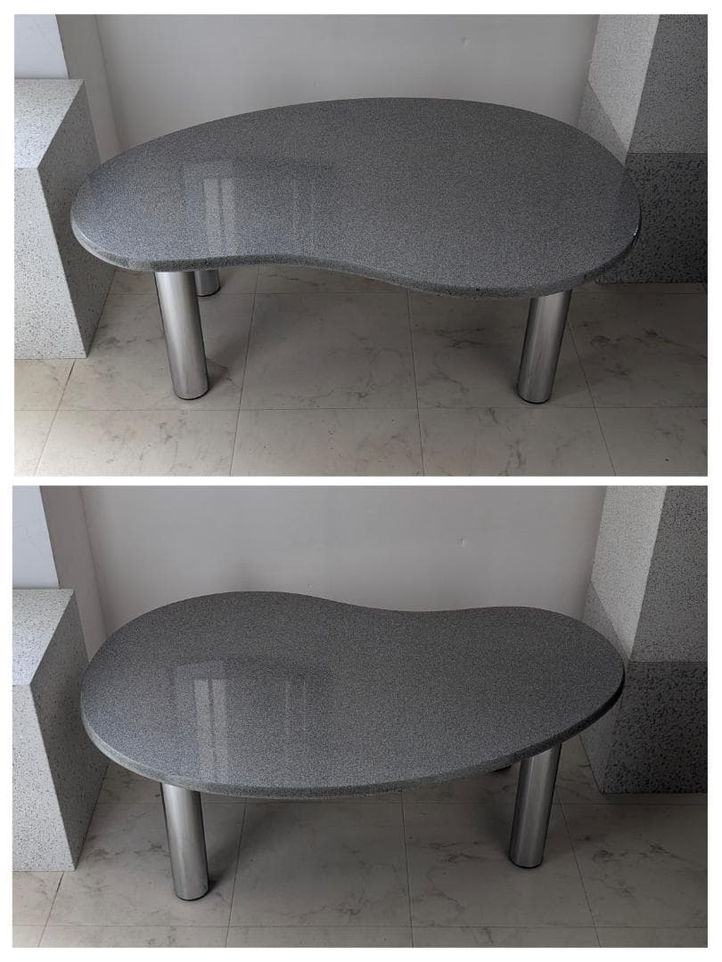 ビンテージ　ビーンズ型 リビングテーブル　クローム脚　90年代　Y2K ポップ