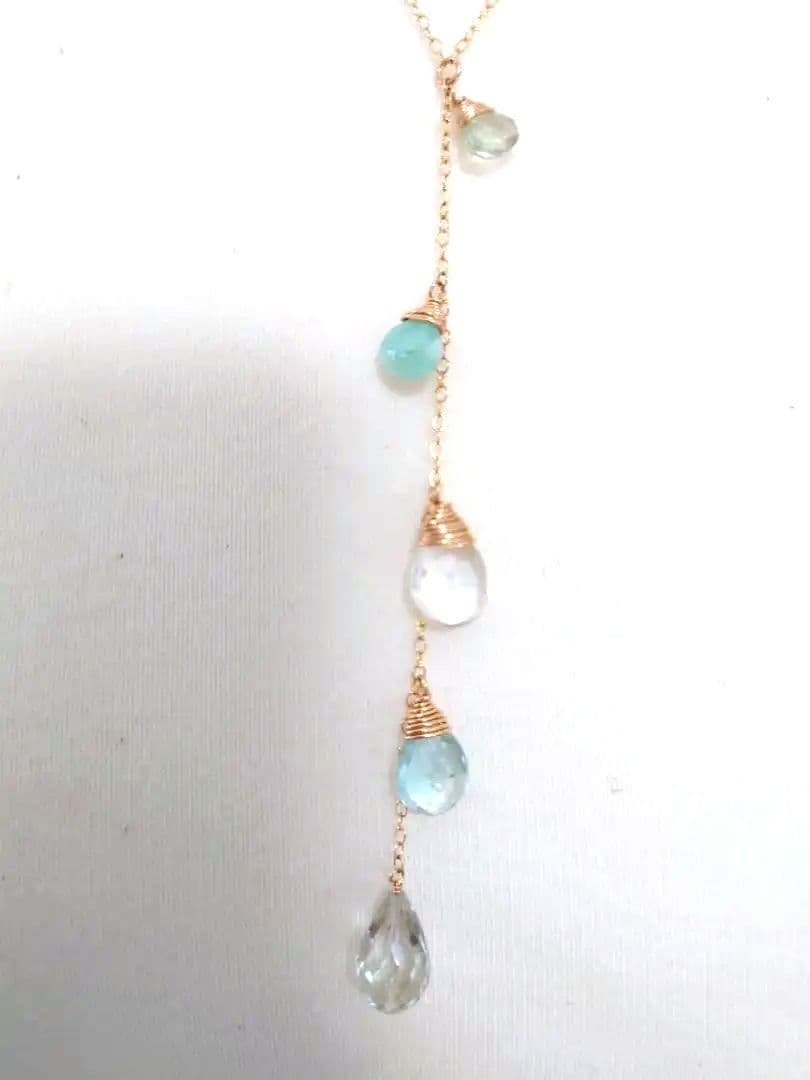 HAWAIIファイティングイール　アクアマリン・ムーンストーン天然石ネックレス