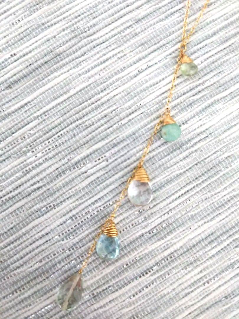 HAWAIIファイティングイール　アクアマリン・ムーンストーン天然石ネックレス