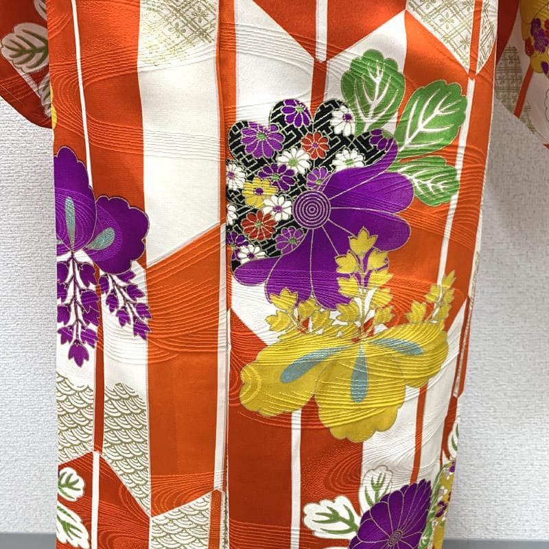 511aj77□ジュニア着物 ハーフ成人式 卒業式 十三参り 金彩□美品