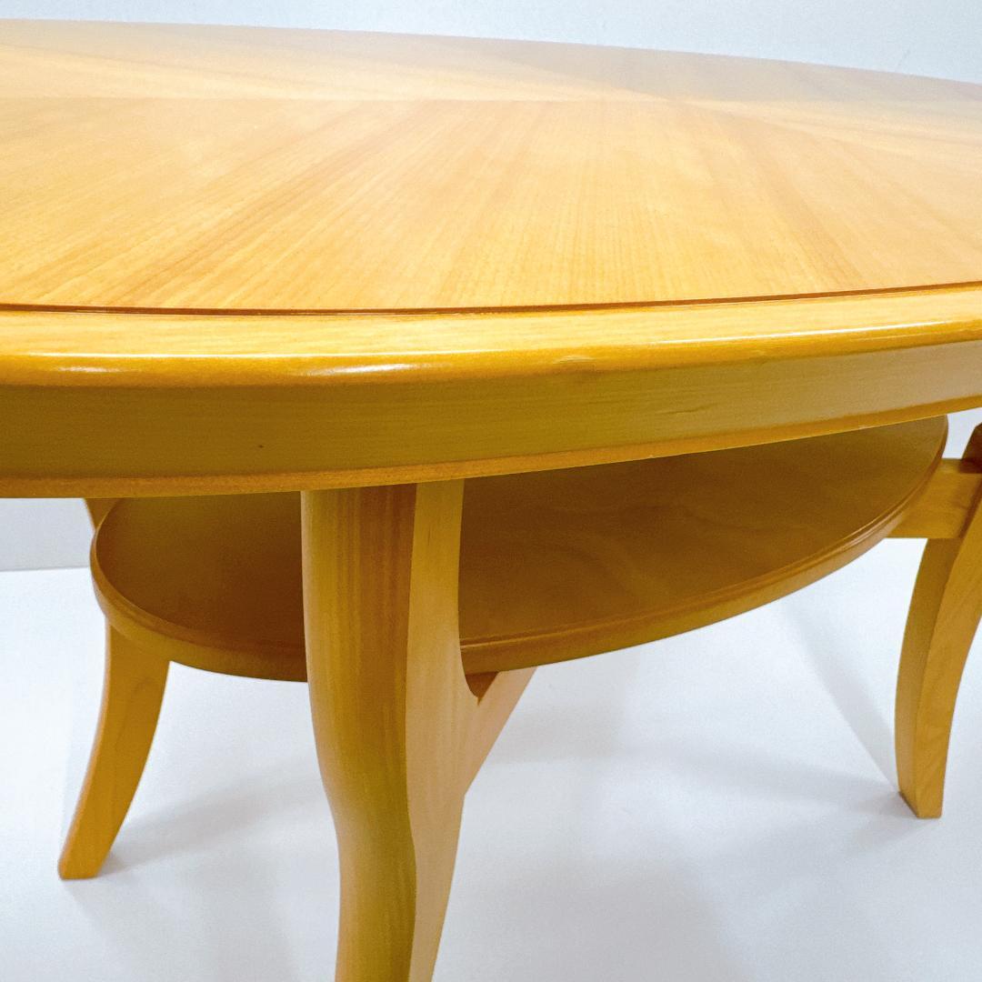 【良品】モリシゲ 木製 センターテーブル 楕円形