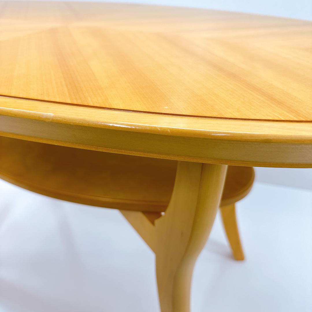 【良品】モリシゲ 木製 センターテーブル 楕円形