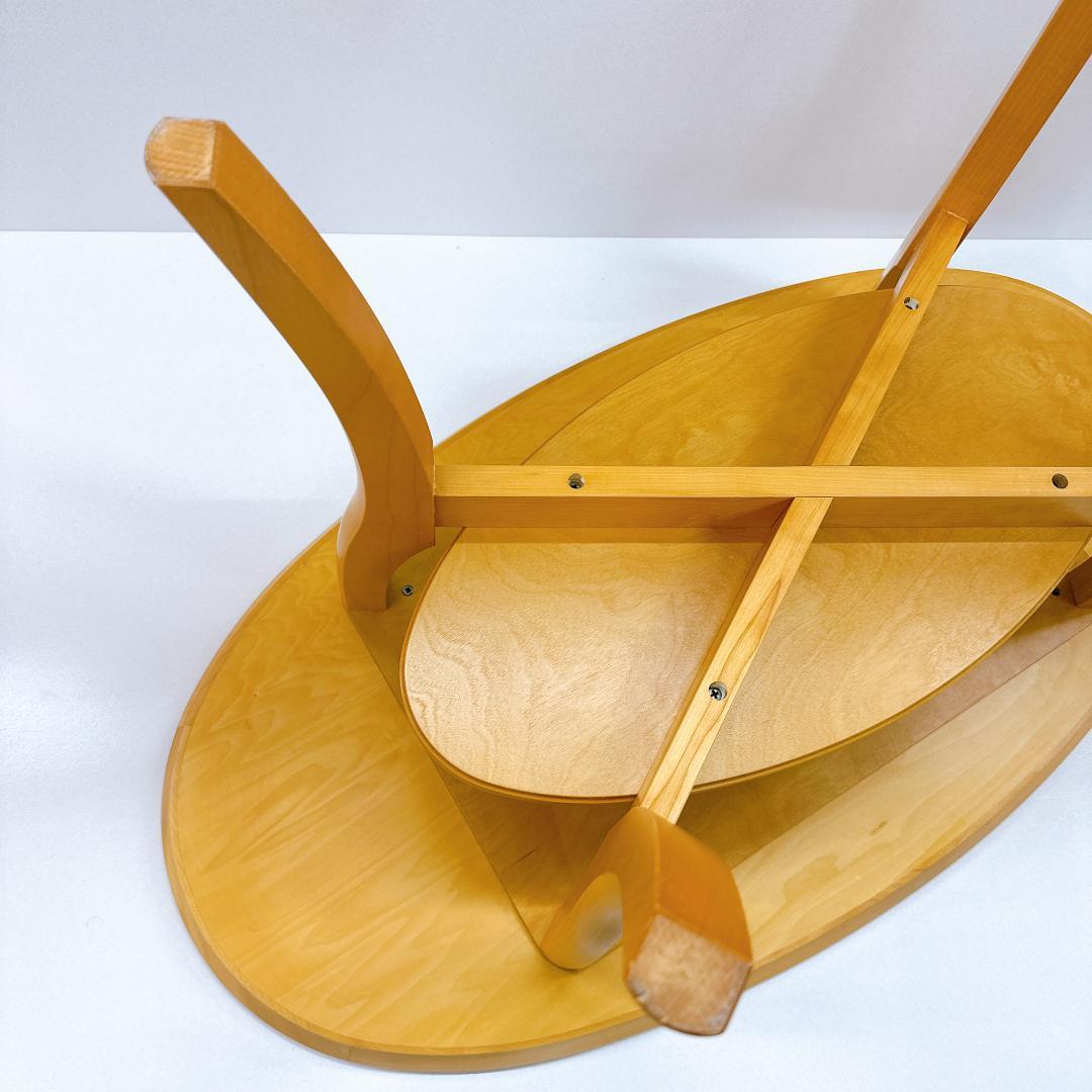 【良品】モリシゲ 木製 センターテーブル 楕円形