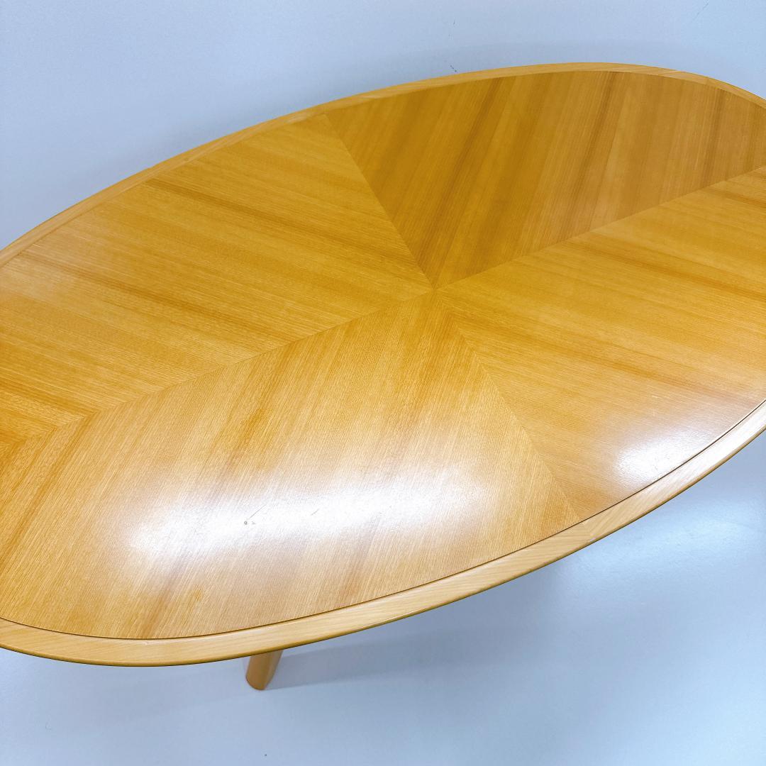 【良品】モリシゲ 木製 センターテーブル 楕円形