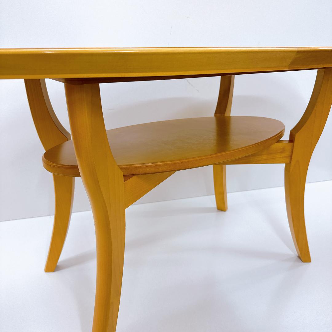 【良品】モリシゲ 木製 センターテーブル 楕円形