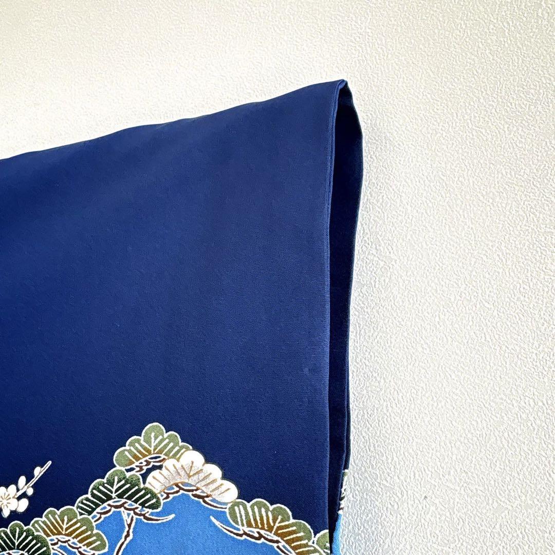 美品　七五三　５歳男の子　羽織　はおり　紺　兜　かぶと　化繊　5056