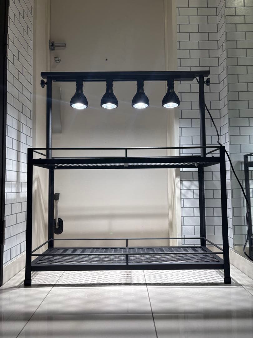 植物棚 アイアン棚 伸縮ライトレール パキプス アイアンシェルフ